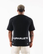 klær T442537 svart børstet crest t-skjorte menn Alphalete - Bilde 3