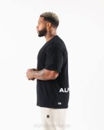 klær T442537 svart børstet crest t-skjorte menn Alphalete - Bilde 4