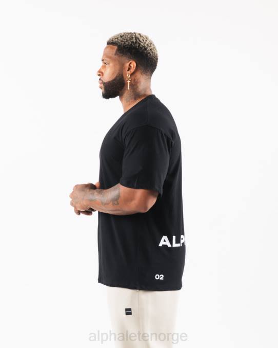 klær T442537 svart børstet crest t-skjorte menn Alphalete - Bilde 4
