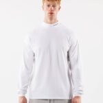 klær T442538 hvit børstet kjerne mock neck ls menn Alphalete