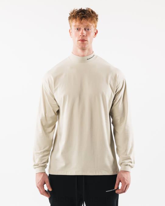 klær T442539 havskjell brun børstet kjerne mock neck ls menn Alphalete - Bilde 1