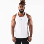 klær T442563 hvit/tinn ulvehodetank menn Alphalete