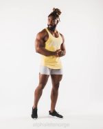 klær T442579 gul paisley print råskåret tank menn Alphalete - Bilde 2