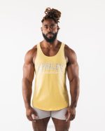 klær T442579 gul paisley print råskåret tank menn Alphalete