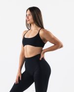 klær T44257 svart aura bh med stropper kvinner Alphalete - Bilde 4