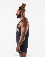 klær T442582 svart paisley print råskåret tank menn Alphalete - Bilde 3
