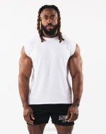 klær T442583 hvit børstet ulv hode muskel tank menn Alphalete
