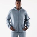 klær T442612 isfjell blå original jakke med full glidelås menn Alphalete