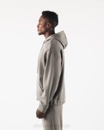 klær T442614 sterling grå original jakke med full glidelås menn Alphalete - Bilde 3