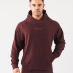 klær T442624 sangria rød identity pro hettegenser menn Alphalete