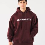 klær T442628 sangria rød kjerne hettegenser menn Alphalete