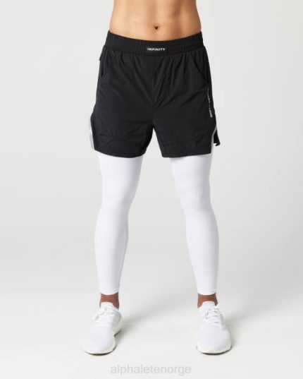 klær T442691 svart hvit infinity 2-i-1 hastighet kort 5,5" menn Alphalete