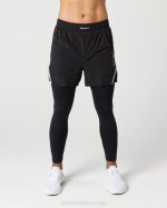 klær T442710 svart infinity 2-i-1 hastighet kort 5,5" menn Alphalete