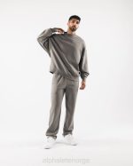 klær T442752 sterling grå opprinnelse mock neck ls menn Alphalete - Bilde 2