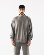 klær T442752 sterling grå opprinnelse mock neck ls menn Alphalete